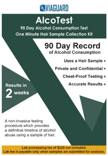 Viaguard Alcotest. A Non-invasive Testing Procedure Which Provides a Definitive Timeline of Alcohol Abuse Using a Sample of Hair. Lab Fees Not Included. See Key Product Features. All Shipments Are Made in Unmarked Ems or Brown Envelopes. See Images.