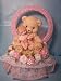 Baby Girl with a Bear Baby Shower Birthday Cake Top Decoration Centerpiece