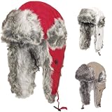 Zoom Produkt-Bild: EXTRA STARK gef&uuml;ttert - Pilotenm&uuml;tze Fliegerm&uuml;tze mit hochflauschiger Fell-Applikation von BRUBAKER 3 Farben - NEU - Unisex - Einheitsgr&ouml;&szlig;e