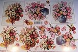 A4 3D step by step Le Suh decoupage sheet - floral - Spring flower posies
