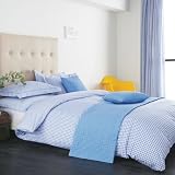 V&A Ikat Gingham Blue Duvet Set||RLCTB
