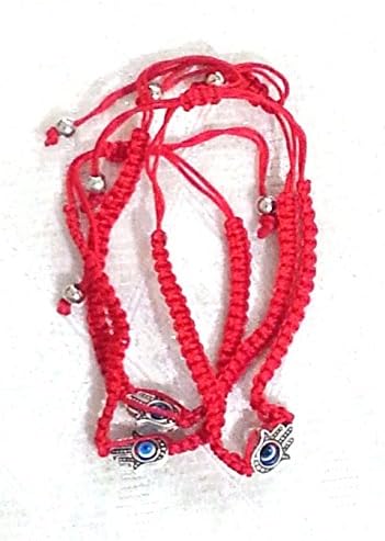 2 + 1 FREE = 3 HAMSA HAND Evil Eye Special RED Adjustable Bracelet Lucky Kabbalah