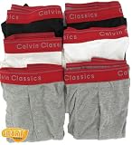 6 x CALVIN CLASSICS RED BAND UNDERWEAR/BOXER SHORTS - MEDIUM
