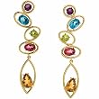 14K Yellow Gold Multi-Gemstone Earrings