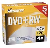 Memorex 4.7GB DVD+RW Media (5-Pack)