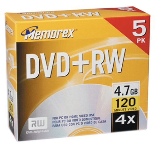 Memorex 4.7GB DVD+RW Media (5-Pack)