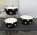 Set of 3 POLKA DOTS Red Ceramic Mixing Bowls, 82169 By ACK (Black)