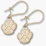 Kentucky Wildcats 3/8 Paw with K Dangle Earrings - 14KT Gold Jewelry