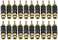 GLS Audio Locking Series Generation 4 Gold Connector Banana Plugs Banana Clips - 20 Pack (10 Red & 10 Black)
