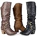 Brinley Co. Womens Slouch Buckle High Heel Boots