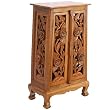 Handmade Asian Furniture - 40" Vintage Roses Storage Cabinet / End Table - Natural Finish