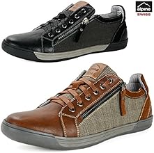 Alpine Swiss Mens Fabian Plaid Quarter Vamp Fashion Sneakers