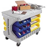 Utility Cart,Foam Plastic,400 lb. Capacity,24x45x35,Gray, Sold as 1 each