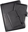 Aero Black Genuine Leather Travel Wallet With Snap Closure