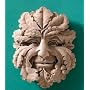 CONCRETE Cast Stone GREEN MAN Leaf Face Plaque OUTDOOR/Indoor SCULPTURE Gargoyle