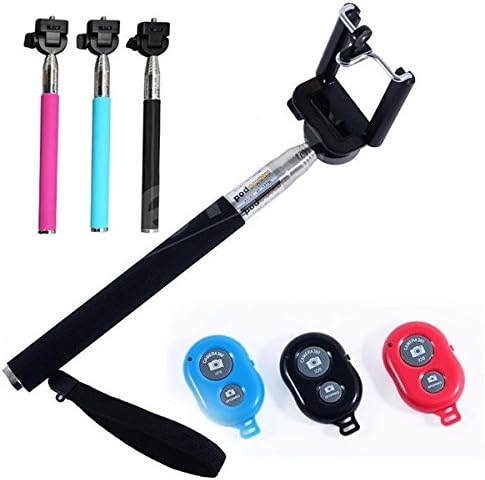 Wireless Selfie Stick by Metamorphoo Products - with Bluetooth Remote Control &amp; Case - for iPhone (6, 6 plus, 5, 5s, 5c, 4s, 4) &amp; Android (e.g Samsung Galaxy) - (Pink) Robust, Easy Carry &amp; Use...