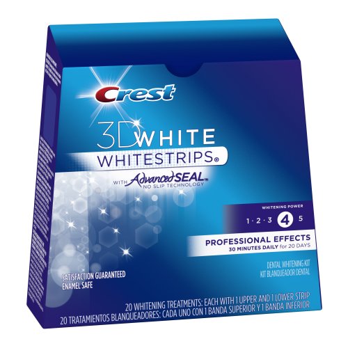 Crest 3D White Whitestrips With Advanced Seal Professional Effects Enamel Safe Dental Whitening Kit, 20-count box