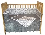 Tadpoles Black Toile 4 piece Crib Set