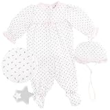 Rosebud Cotton Footed Sleeper for Newborns and Preemies