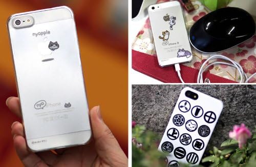 Niconico Nekomura Cat NyaiPhone iPhone 5 Hard Case (White Base/Samurai Crest/Black)