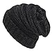 SVEN HOME Soft Slouchy Beanies Knit Warm Winter Unisex Cap Thick Women's Men Hat (Grey Black)