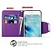 iPhone 6 Case, iPhone 6S Case,Vakoo Wallet Leather Folio Slim Fit Soft TPU Back Case for Apple iPhone 6/6S with Magnetic Closure and Wrist Strap - Purple / White