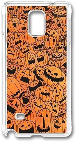 Note 4 Cases, Personalized Hard PC Clear Protective Case Cover for Samsung Galaxy Note 4 Pumpkin Bg