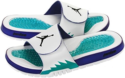Jordan Hydro V Retro Slide Sandals - White/Black/New Emerald/Grape Ice 7 M US Big Kid