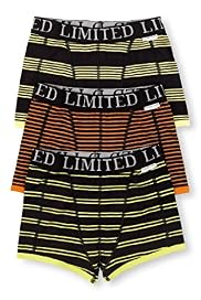 3 Pack Limited Cotton Rich Striped Trunks