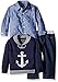 Nautica Baby Boys' Three Piece Set with Woven Shirt, Anchor Sweater and Pant