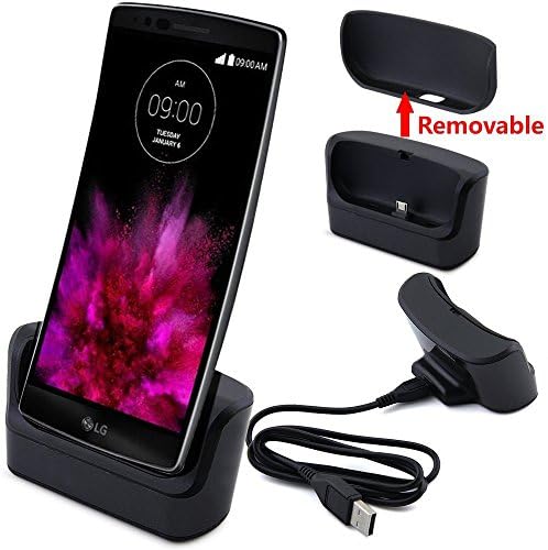 LG G Flex 2 Cradle - Unismart (TM) New Charging Cradle Desktop Dock Station for LG G Flex2 (2nd Gen) (Dock Flex2, Black & Silver)