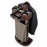 Kitchen & Housewares : Men's Valet - Deluxe Standing Valet with Tray in Dark Walnut