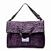 Valentino Purple Embroidered Hobo Handle Satchel Handbag