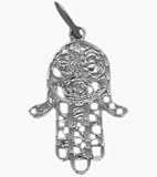 Genuine Sterling Silver Hamsa Jewish Pendant with 22 chain