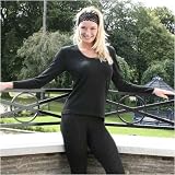 Ladies Thermal Underwear Long Sleeve Top Black 14-16 OS