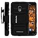 MINITURTLE Case Compatible with Alcatel One Touch Fierce Case, Two Layer Hybrid Armor Hard Cover with Built in Kickstand(T Mobile, MetroPCS) | - Black