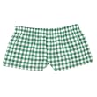 Grass Green Gingham Check Plaid Cotton Girl Boxers Mini Itty Bitty Shorts 1" Inseam, Covered elastic waist, 100% cotton,