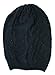 AN- Fashion Lightweight Slouchy Eyelet Pattern Beanie Knit Hat (Black)
