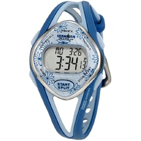 Timex -T5K509SU - - Timex Ironman 50 Lap - Montre Femme - Quartz Digital - Cadran Beige - Bracelet R�sine Bleu