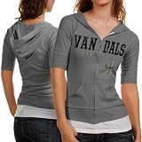 NCAA Idaho Vandals Ladies Gray Everlast Short Sleeve Full Zip Hoodie Jacket