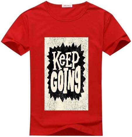 Funny Saying Mens T Shirts Typography Keep Going M Red