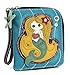 CHALA Zip Around Wallet, Wristlet, 8 Credit Card Slots, Sturdy Pu Leather Blue Mermaid One Size
