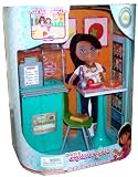Dora's Explorer Girls School Cafeteria Playset with Cafeteria Background Diorama, Food Display Counter, Cash Register, Table, Chair, Menu, Food Pieces, Bowl, and Spoon Plus Code to Unlock the Pizza Activity on Doralinks (Doll Sold Separately)