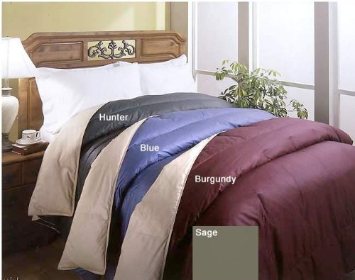 MARRIKAS 233TC Feather Down Twin Size KHAKI/BURGUNDY Reversible Comforter