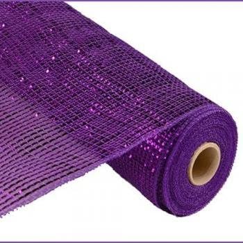 21inch Purple Mega Metallic Deco Mesh