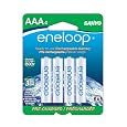 eneloop NEW 800 mAh Typical, 750 mAh Minimum, 1500 cycle, 4 pack AAA, Ni-MH Pre-Charged Rechargeable Batteries