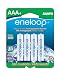eneloop NEW 800 mAh Typical, 750 mAh Minimum, 1500 cycle, 4 pack AAA, Ni-MH Pre-Charged Rechargeable Batteries