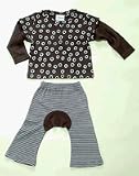 Organic Cotton Baby Wa-Tee and Monkey Pants Temple Brown Set 6-12 month