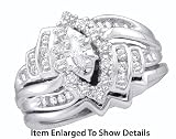 Stunning 1/2 Ctw Diamond Wedding Set For Her w/ Marquee Center Stone