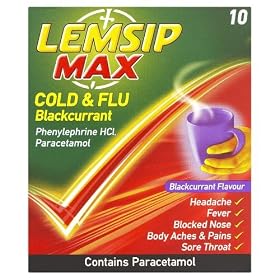 Lemsip Max Cold & Flu Blackcurrant Flavour 10 Sachets